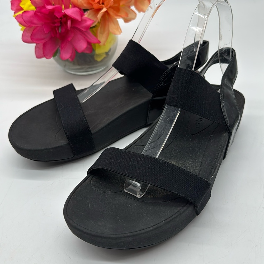 Baretraps Gazelle Black Elastic Strap Sandals Size 9 BSN7214A